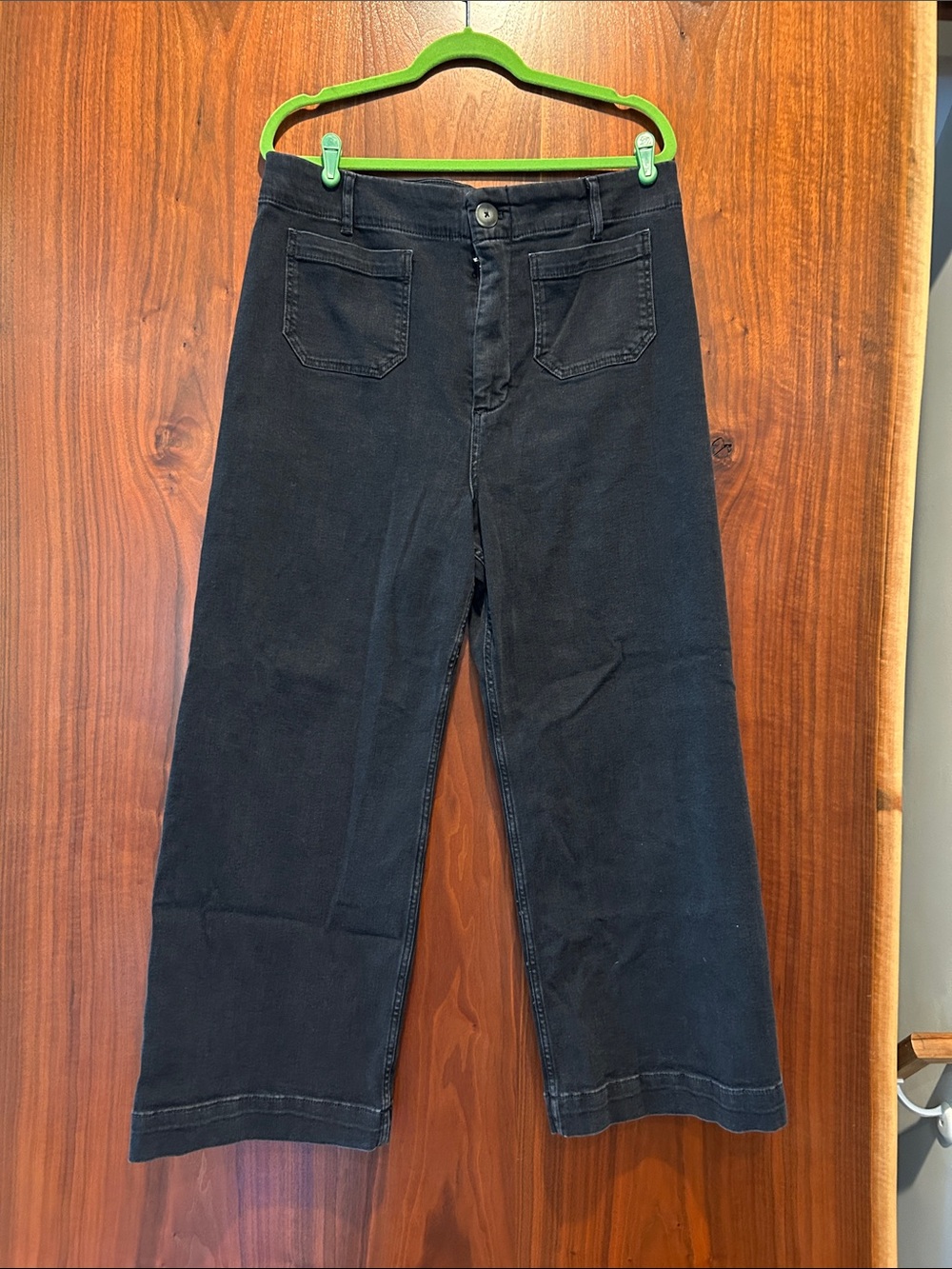 Pilcro Black Skipper Wide-Leg High-Rise Jeans